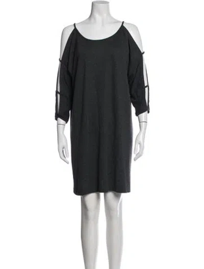 Pre-owned Hatch Scoop Neck Mini Dress In Grey