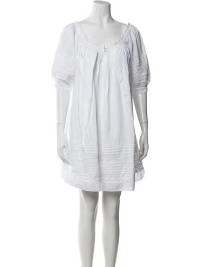 Pre-owned Hatch Scoop Neck Mini Dress W/ Tags In White