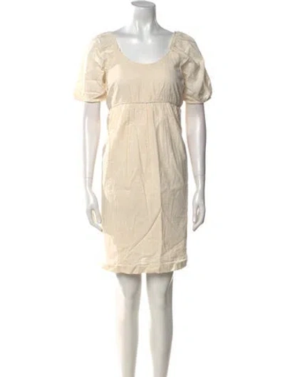 Pre-owned Hatch Scoop Neck Mini Dress In White