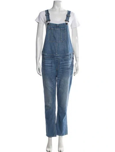 Pre-owned Hatch Scoop Neck Overalls In Blue