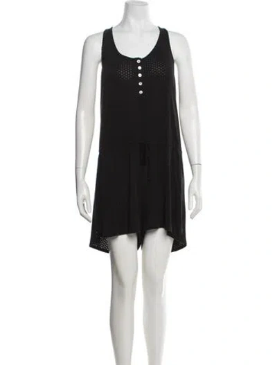 Pre-owned Hatch Scoop Neck Romper In Black
