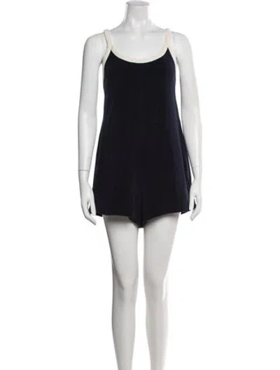 Pre-owned Hatch Scoop Neck Romper In Black
