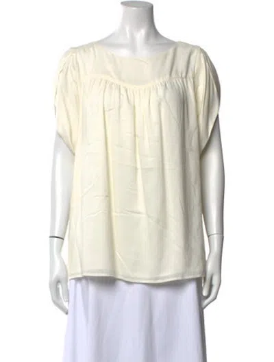 Pre-owned Hatch Scoop Neck Short Sleeve Top W/ Tags In Neutrals