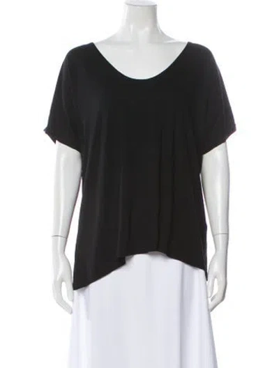 Pre-owned Hatch Scoop Neck Short Sleeve T-shirt In Black