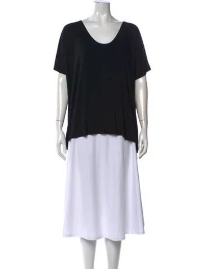 Pre-owned Hatch Scoop Neck Short Sleeve T-shirt In Black