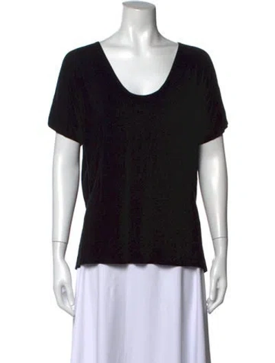 Pre-owned Hatch Scoop Neck Short Sleeve T-shirt In Black