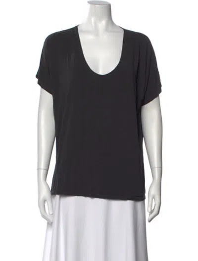 Pre-owned Hatch Scoop Neck Short Sleeve T-shirt In Black
