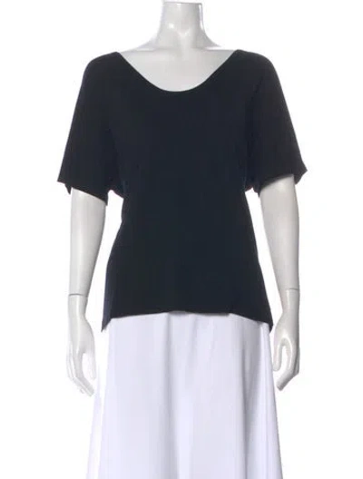 Pre-owned Hatch Scoop Neck Short Sleeve T-shirt In Blue