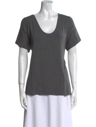 Pre-owned Hatch Scoop Neck Short Sleeve T-shirt In Gray
