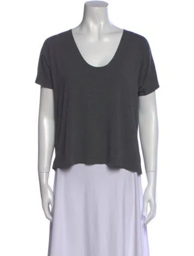 Pre-owned Hatch Scoop Neck Short Sleeve T-shirt In Gray