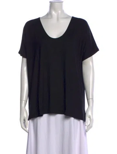 Pre-owned Hatch Scoop Neck Short Sleeve T-shirt W/ Tags In Black