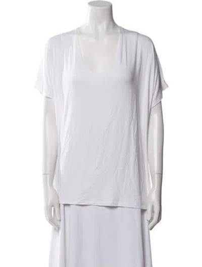 Pre-owned Hatch Scoop Neck Short Sleeve T-shirt In White