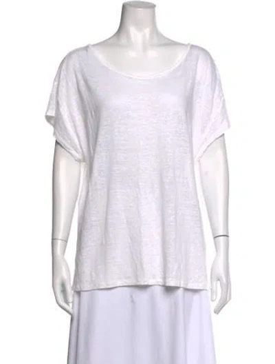Pre-owned Hatch Scoop Neck Short Sleeve T-shirt In White