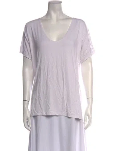 Pre-owned Hatch Scoop Neck Short Sleeve T-shirt In White