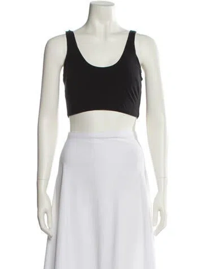 Pre-owned Hatch Scoop Neck Sleeveless Crop Top In Black