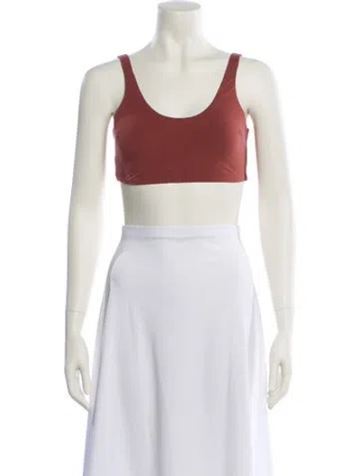 Pre-owned Hatch Scoop Neck Sleeveless Crop Top In Pink