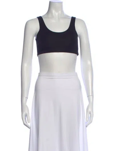 Pre-owned Hatch Scoop Neck Sleeveless Sports Bra W/ Tags In Black