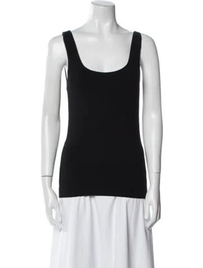 Pre-owned Hatch Scoop Neck Sleeveless Top In Black