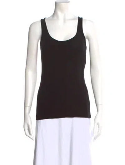 Pre-owned Hatch Scoop Neck Sleeveless Top In Black