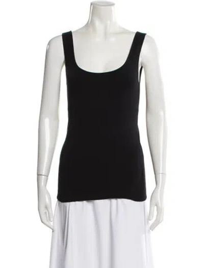 Pre-owned Hatch Scoop Neck Sleeveless Top In Black