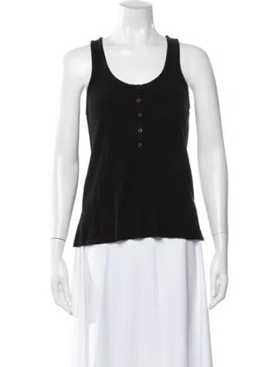Pre-owned Hatch Scoop Neck Sleeveless Top In Black