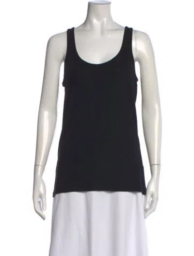 Pre-owned Hatch Scoop Neck Sleeveless Top In Black