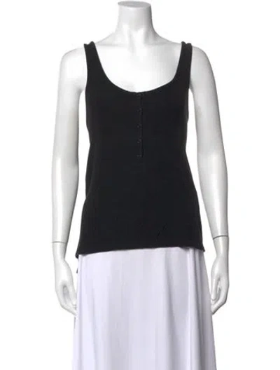 Pre-owned Hatch Scoop Neck Sleeveless Top In Black