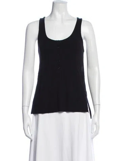 Pre-owned Hatch Scoop Neck Sleeveless Top In Black
