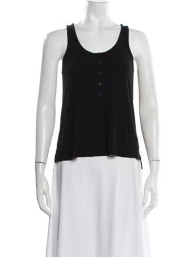 Pre-owned Hatch Scoop Neck Sleeveless Top In Black