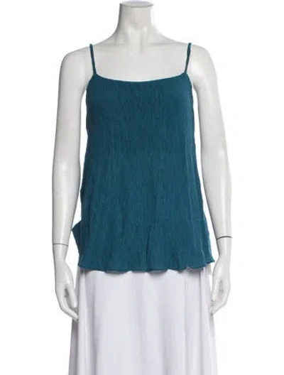 Pre-owned Hatch Scoop Neck Sleeveless Top In Blue