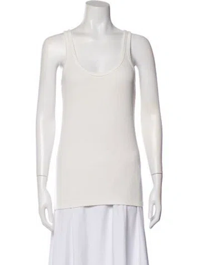 Pre-owned Hatch Scoop Neck Sleeveless Top In Neutral