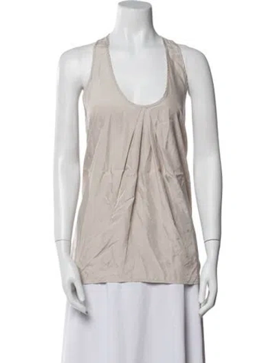 Pre-owned Hatch Scoop Neck Sleeveless Top In Neutral