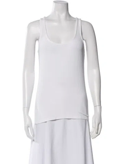 Pre-owned Hatch Scoop Neck Sleeveless Top In White