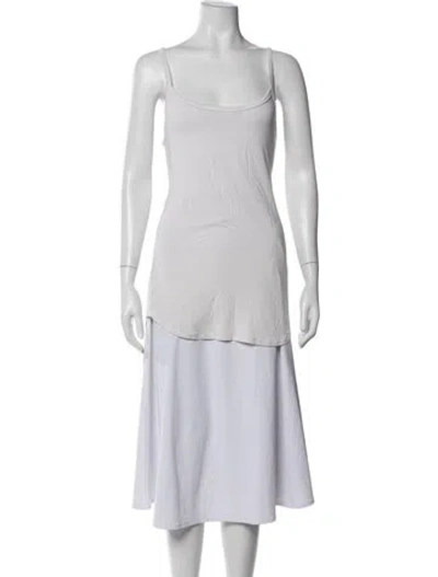 Pre-owned Hatch Scoop Neck Sleeveless Top In White
