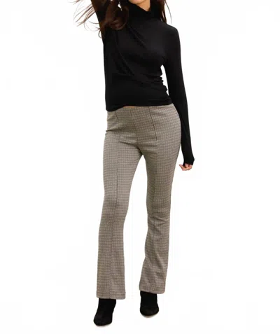 Hatch Seamed Stretch Crop Pant In Houndstooth In Green