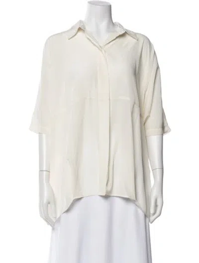 Pre-owned Hatch Short Sleeve Blouse In Neutral