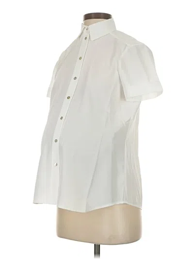 Hatch Short Sleeve Blouse In White