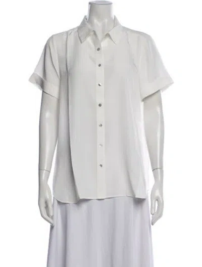 Pre-owned Hatch Short Sleeve Button-up Top W/ Tags In White