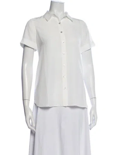 Pre-owned Hatch Short Sleeve Button-up Top In White