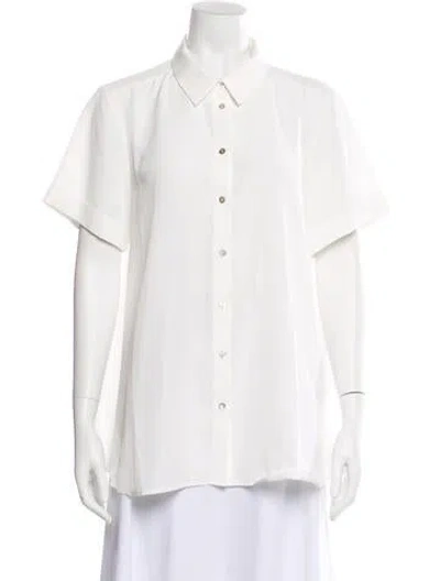 Pre-owned Hatch Short Sleeve Button-up Top In White