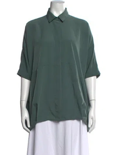 Pre-owned Hatch Short Sleeve Top In Green