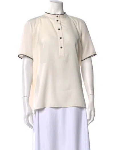 Pre-owned Hatch Short Sleeve Top In Neutrals