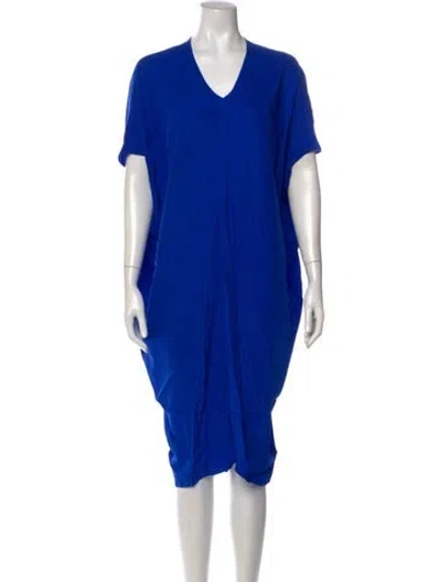 Pre-owned Hatch Silk Knee-length Dress In Blue