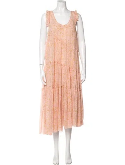 Pre-owned Hatch Silk Long Dress In Pink
