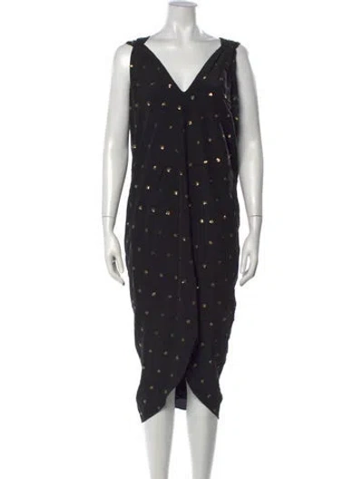 Pre-owned Hatch Silk Midi Length Dress In Black