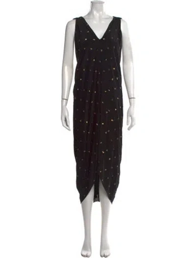 Pre-owned Hatch Silk Midi Length Dress In Black