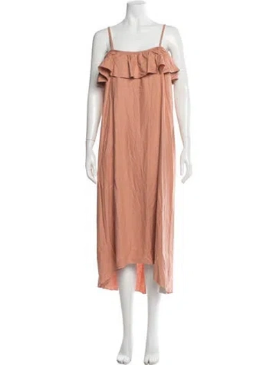 Pre-owned Hatch Silk Midi Length Dress W/ Tags In Pink