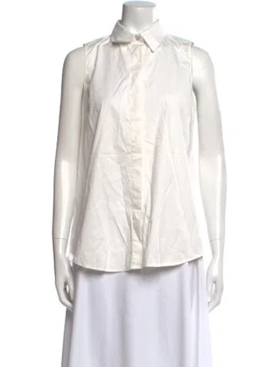 Pre-owned Hatch Sleeveless Button-up Top In Neutral