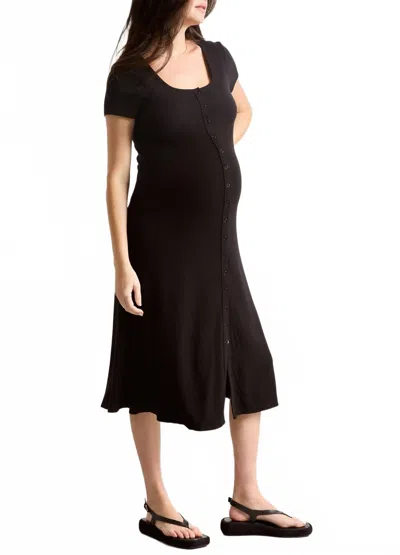 Hatch Softest Rib Nursing Tank Midi Dress In Black