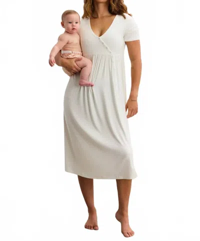 Hatch Softest Rib Side Seam Nursing Maxi Dress In White